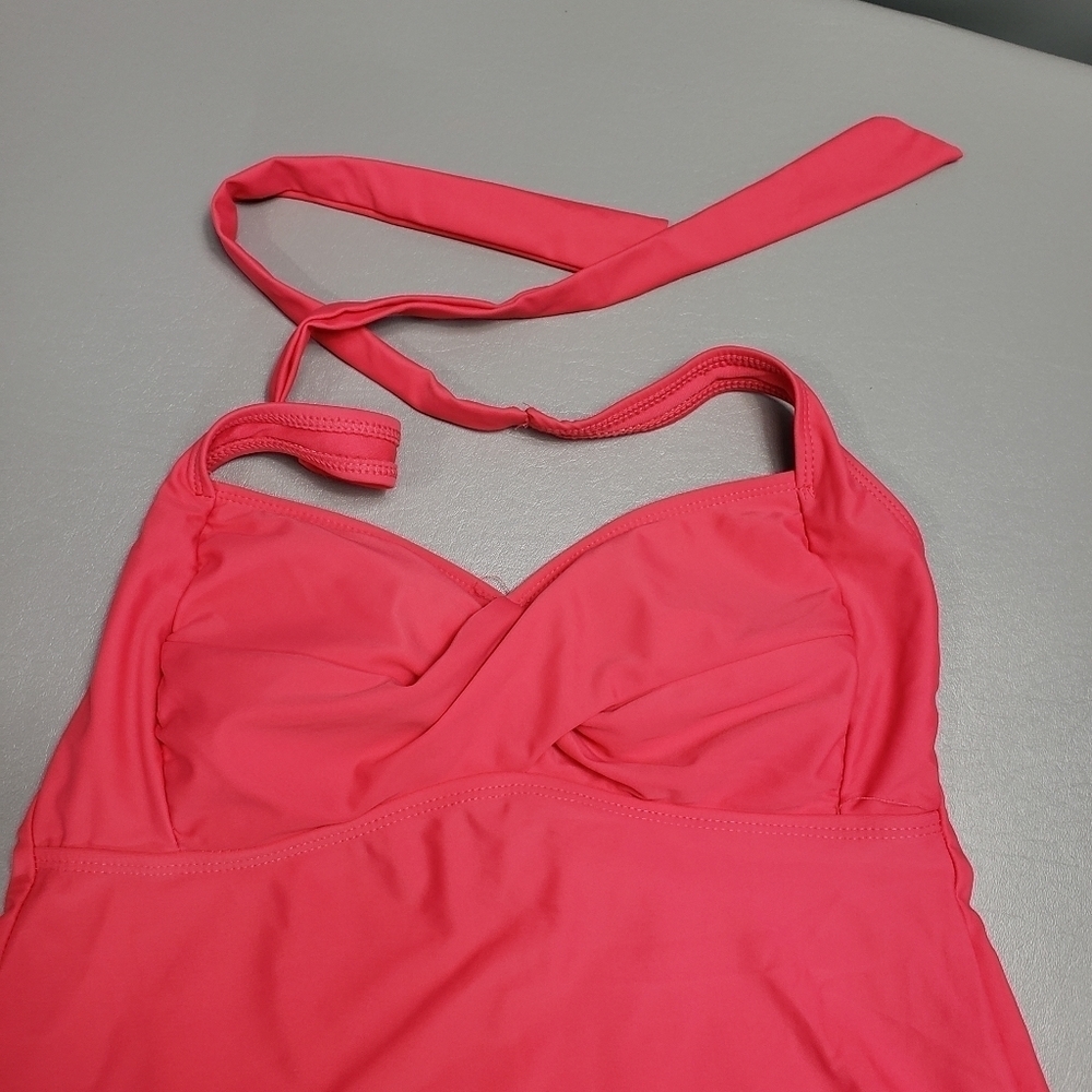 Catalina pink halter tankini bathing suit top M - Picture 2 of 8